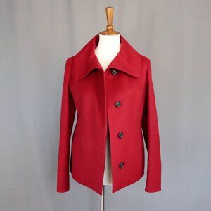 Akris 100% Cashmere Size 6 Red Blazer Jacket Coat
